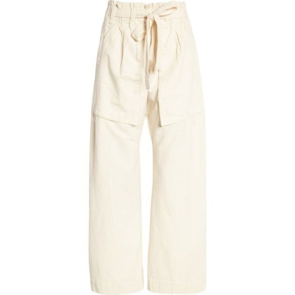 NWOT FREE PEOPLE Sky Rider Straight Leg Paperbag Pants SIZE S - Picture 2 of 9